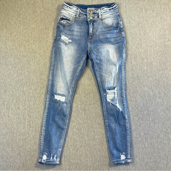 KanCan Denim - KanCan Jeans Women’s Size 5/26 Blue Simone Ultra High Rise Distressed Skinny Leg